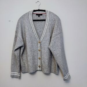 Tommy Hilfiger Gray Button-Front V-Neck Women's Cardigan Sweater